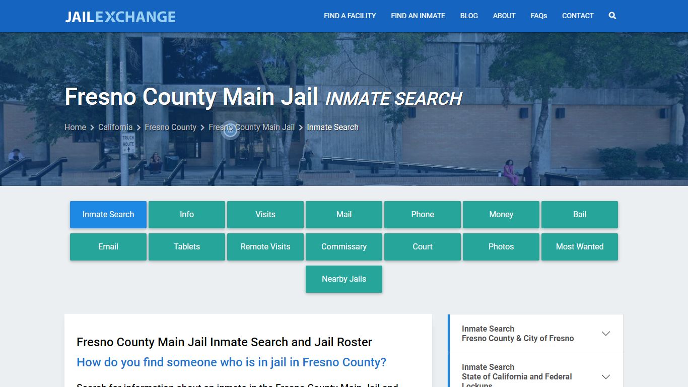 Fresno County Main Jail Inmate Search - Jail Exchange